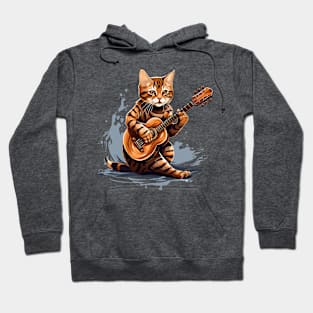 Bengal Cat Playing Guitar Hoodie